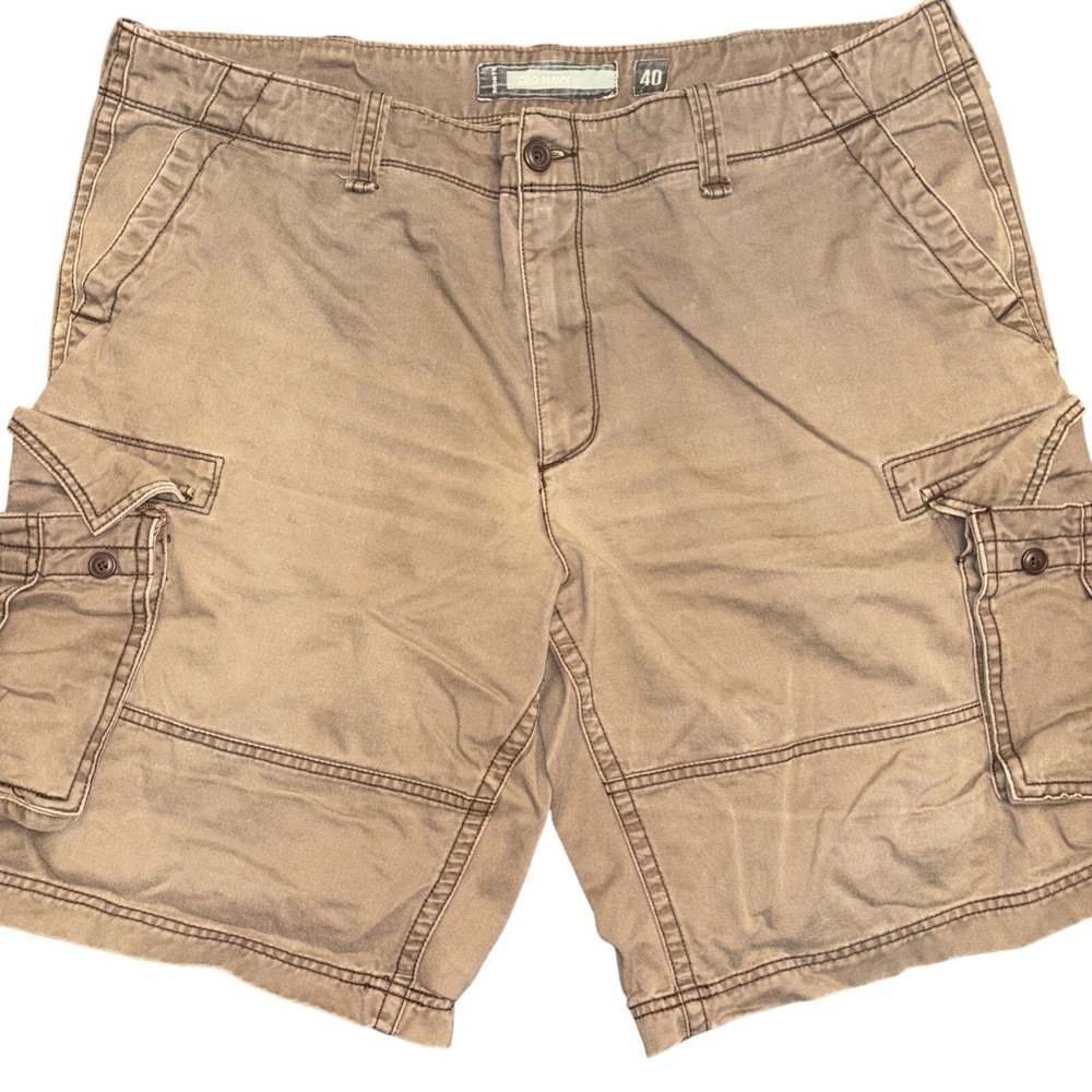 Old Navy Mens Cargo Shorts Size 40 Brown Cotton Twill‎ Utility Multi-Pocket